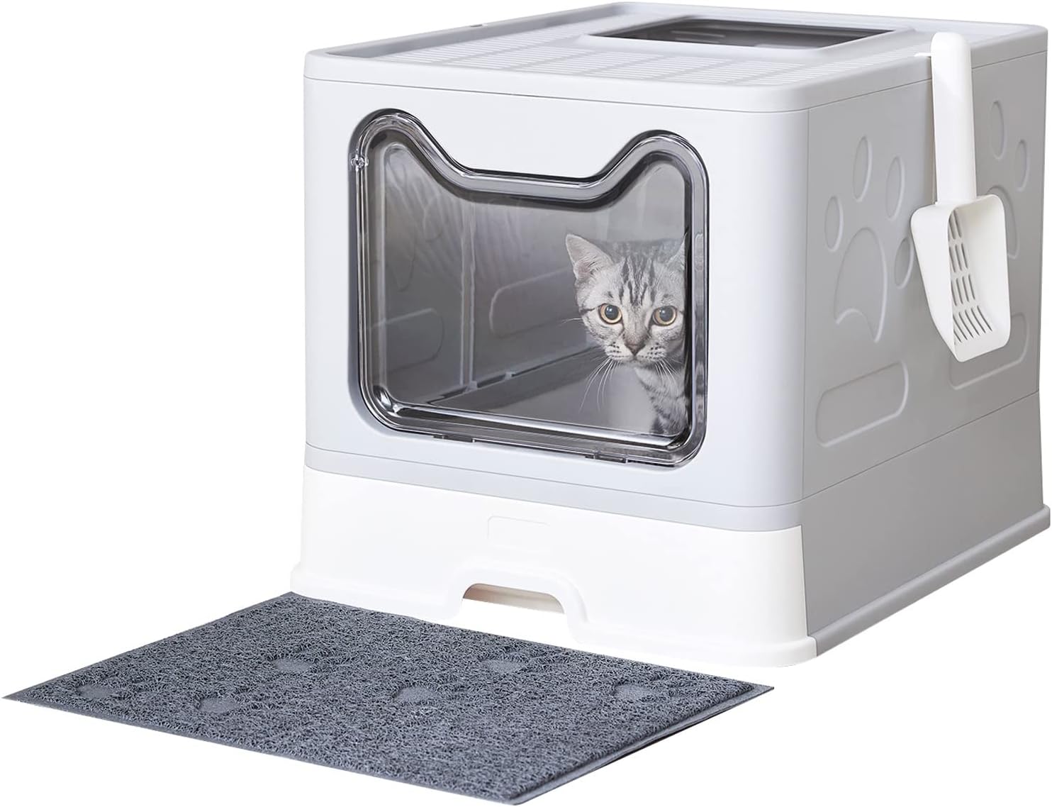 Medario Cat Litter box with litter mat & scoop