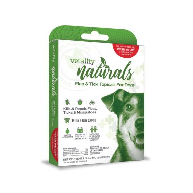 Vetality Naturals Flea and Tick Topicals for Dogs Over 40lbs - 3 Doses