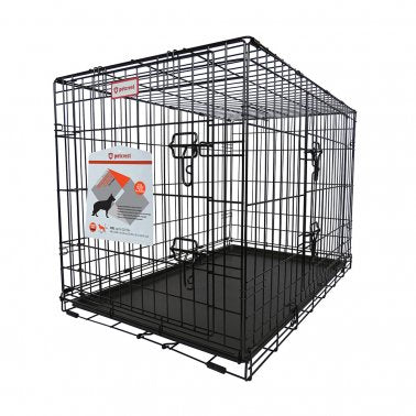 Petcrest® Double Door Dog Crate Black Color 48